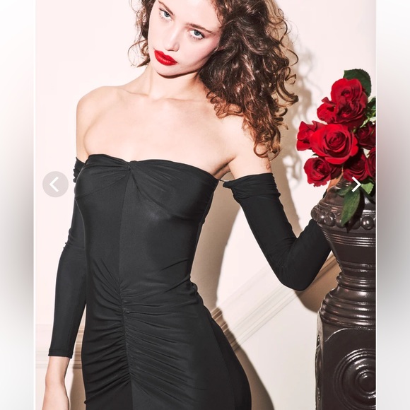 SOLD NWOT Fleur du Mal JERSEY RUCHED MIDI DRESS XS - Picture 3 of 6